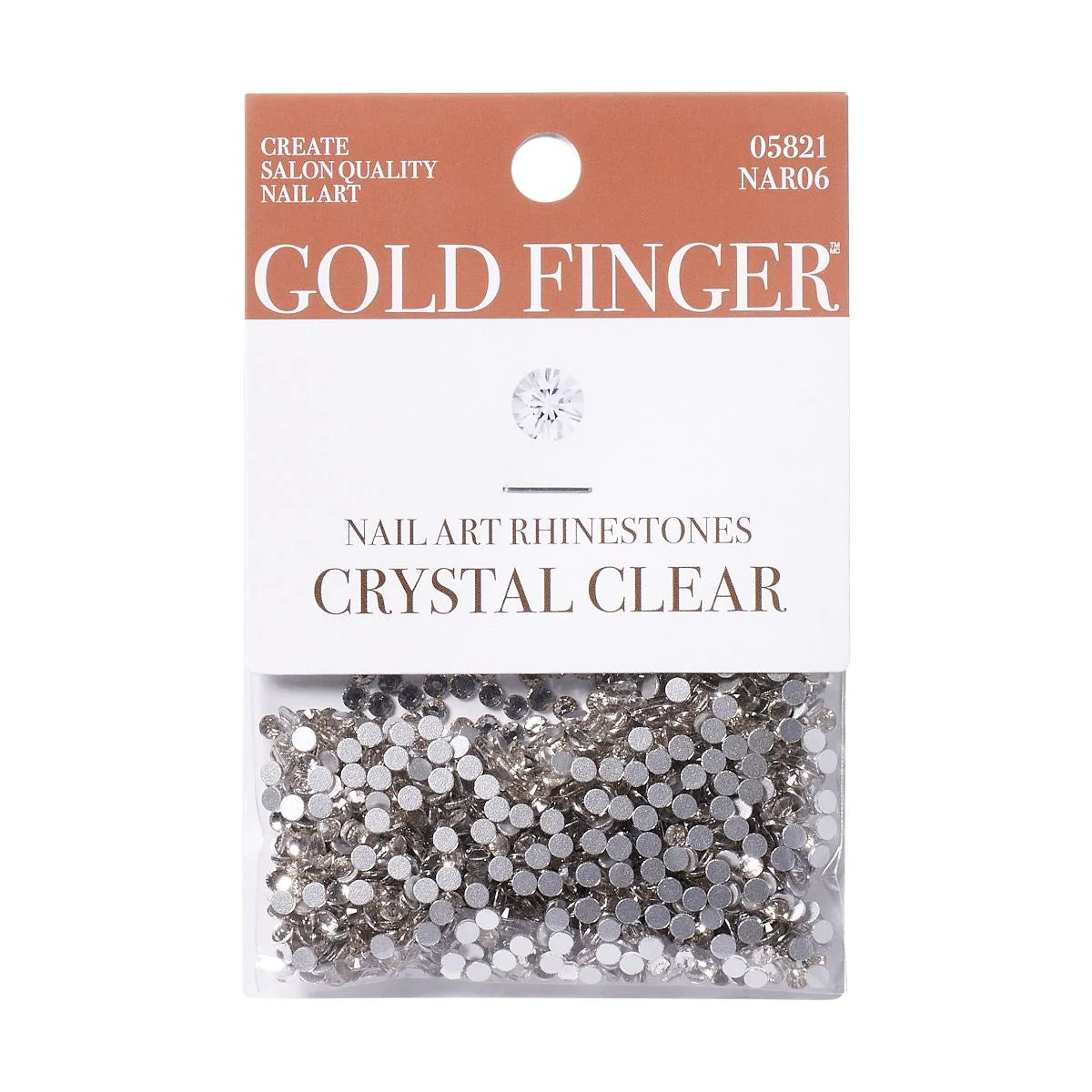 Gold Finger Nail Art Rhinestones (NAR06-Crystal Clear)